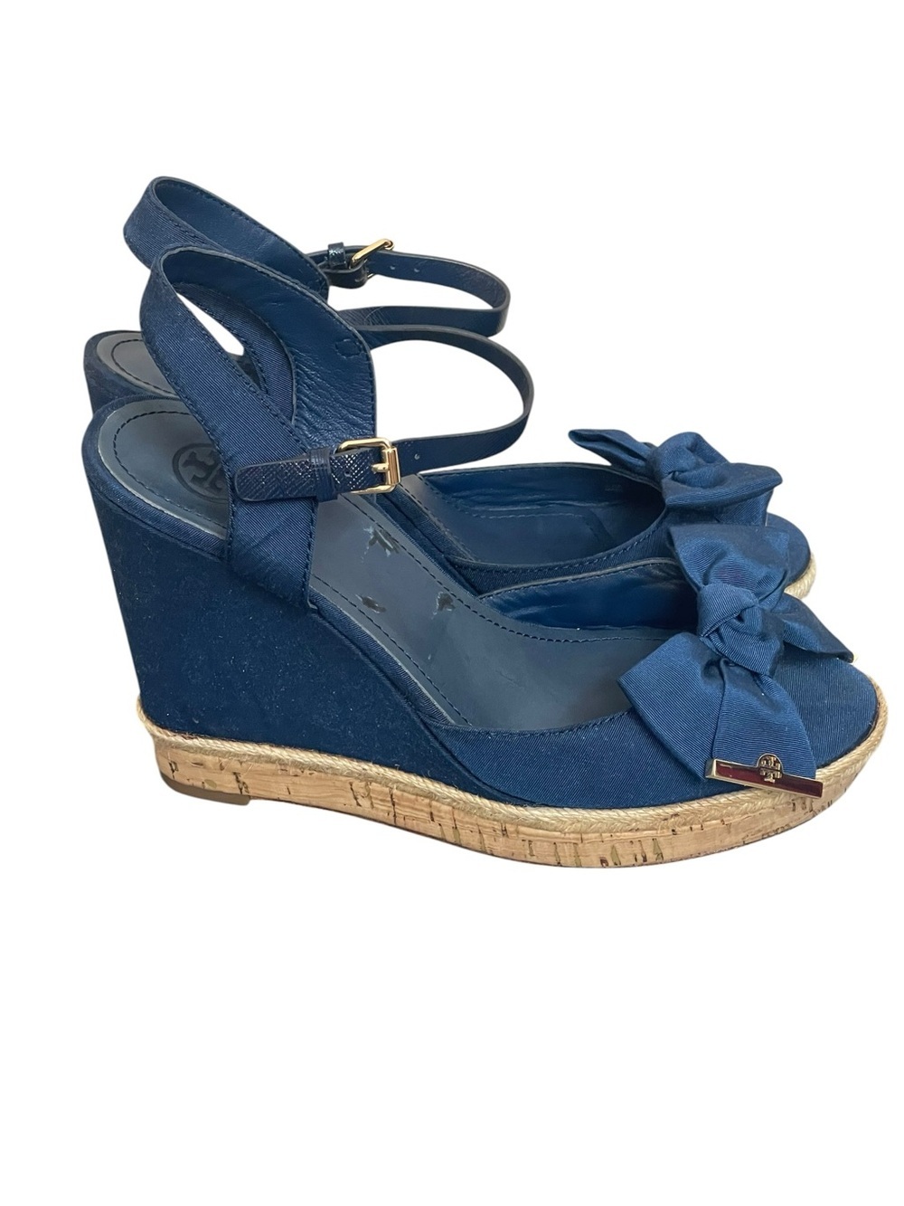 Tory Burch Penny Bow Platform
Wedge Sandals Ankle Strap
Buckle Women Shoes 10M